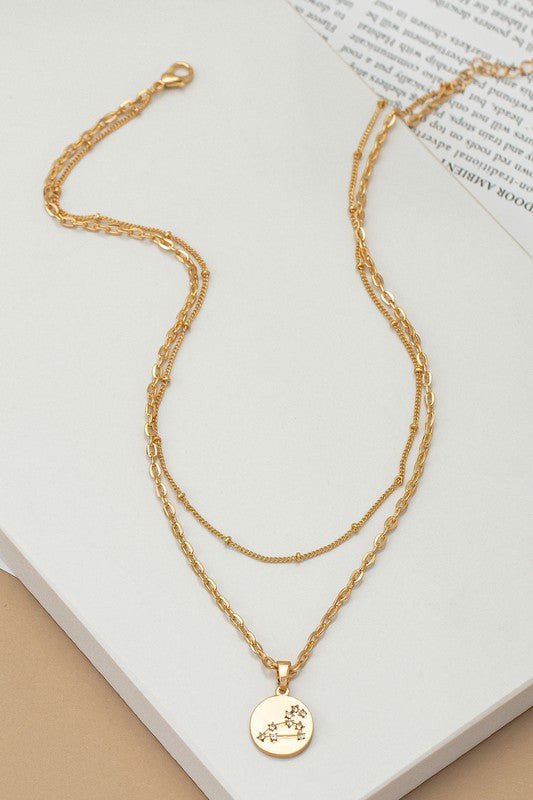 zodiac sign pendant necklace with rhinestones - Robbi & Angel