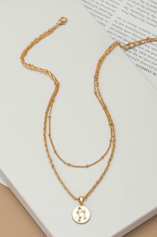 zodiac sign pendant necklace with rhinestones - Robbi & Angel