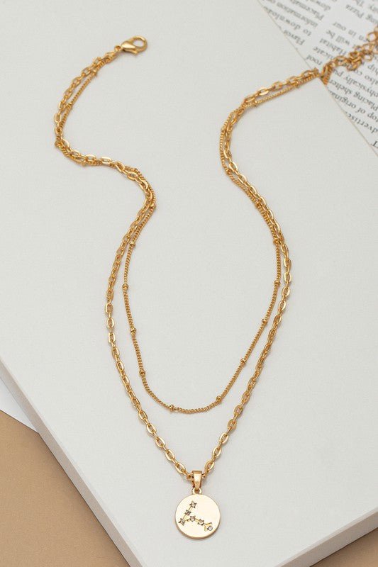 zodiac sign pendant necklace with rhinestones - Robbi & Angel