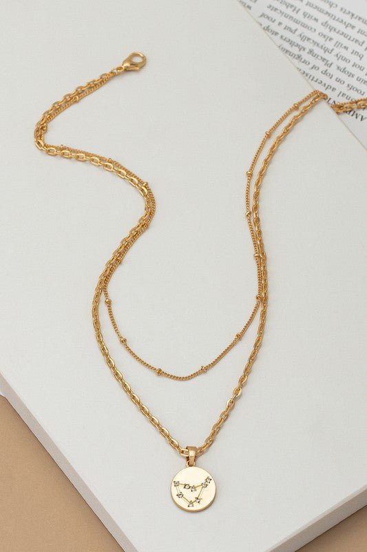 zodiac sign pendant necklace with rhinestones - Robbi & Angel