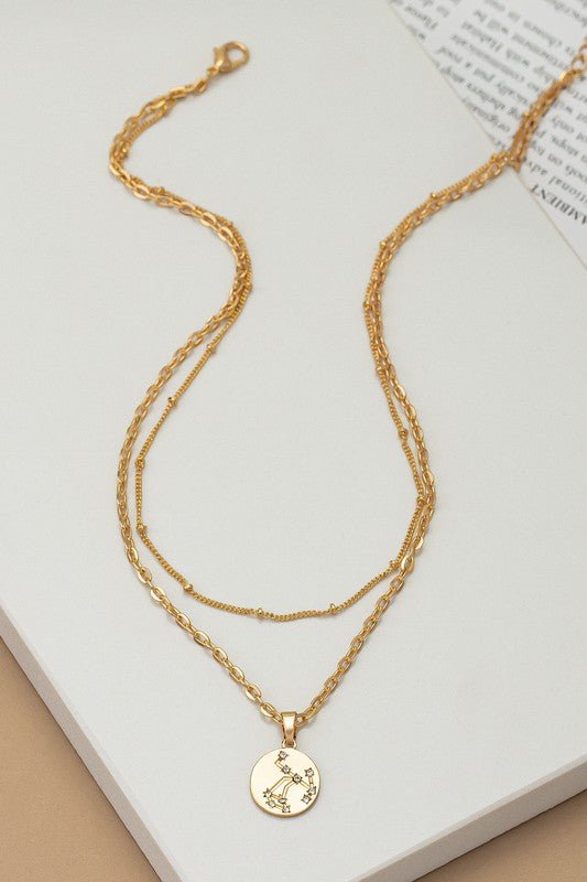 zodiac sign pendant necklace with rhinestones - Robbi & Angel