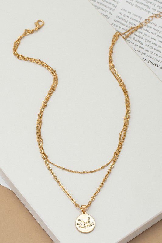 zodiac sign pendant necklace with rhinestones - Robbi & Angel