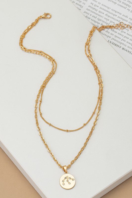 zodiac sign pendant necklace with rhinestones - Robbi & Angel