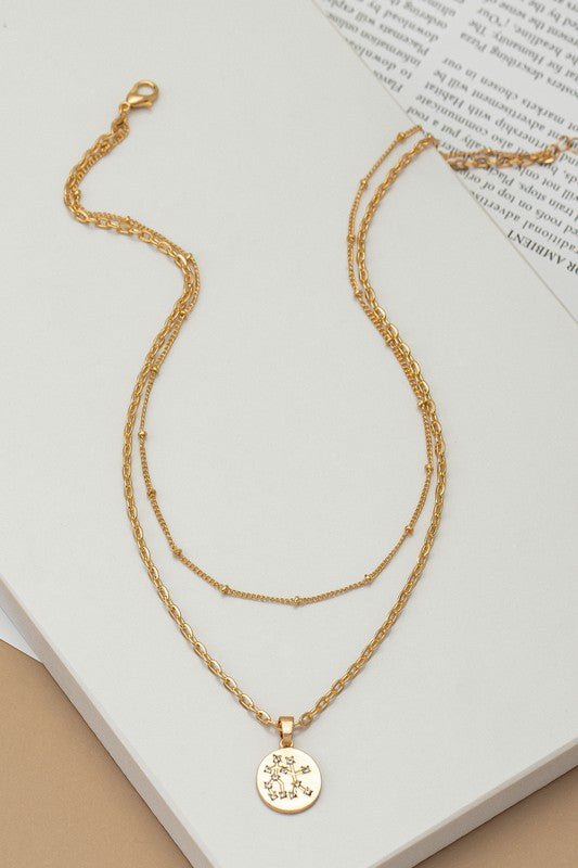 zodiac sign pendant necklace with rhinestones - Robbi & Angel