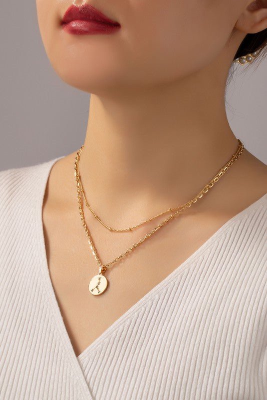 zodiac sign pendant necklace with rhinestones - Robbi & Angel