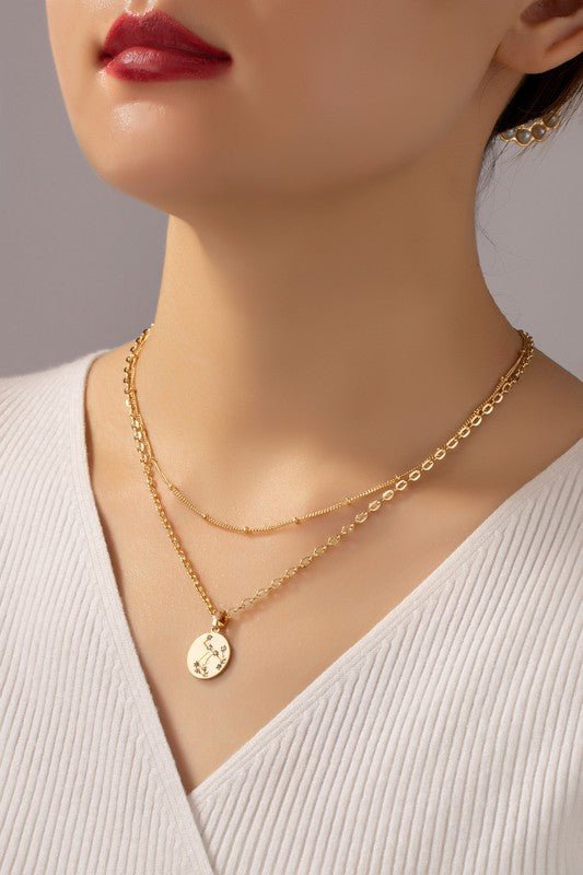 zodiac sign pendant necklace with rhinestones - Robbi & Angel
