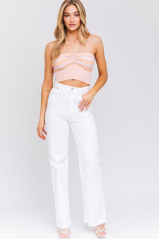 Halter Neck Sweater Crop Top - Robbi & Angel