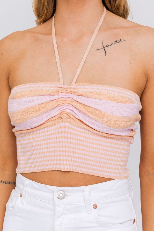 Halter Neck Sweater Crop Top - Robbi & Angel