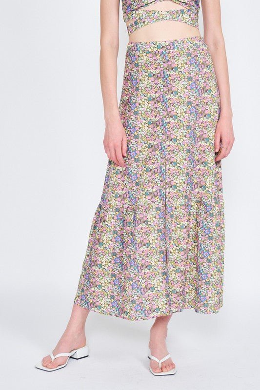 BUTTON UP FLORAL MAXI SKIRT - Robbi & Angel