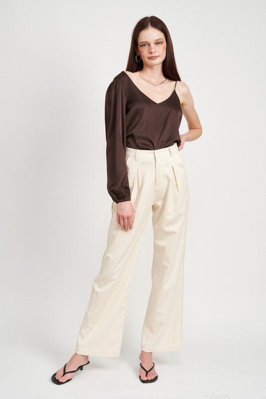 ONE SHOULDER BLOUSE WITH SPAGHETTI STRAP - Robbi & Angel