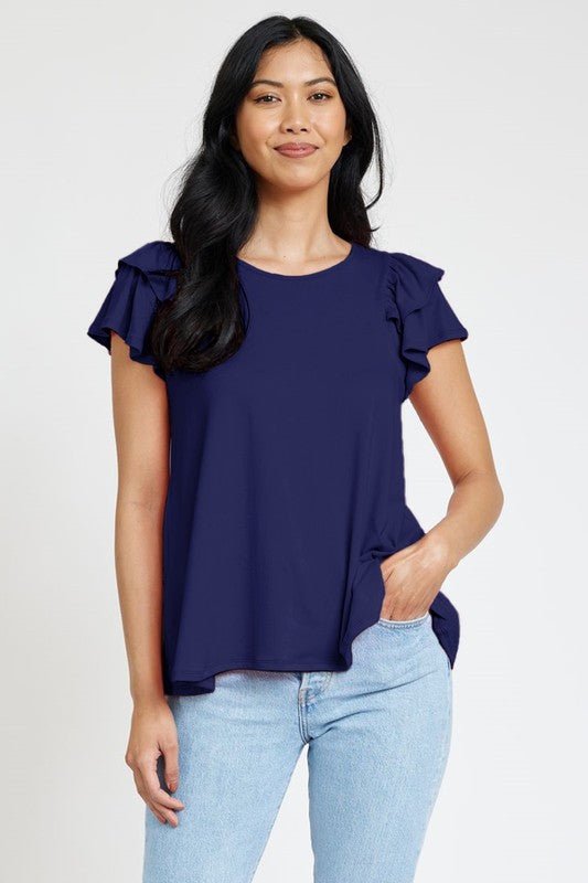 Spring Double Ruffle Sleeve Top - Robbi & Angel