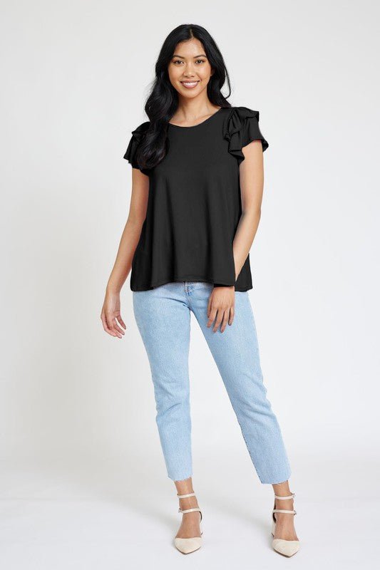 Spring Double Ruffle Sleeve Top - Robbi & Angel