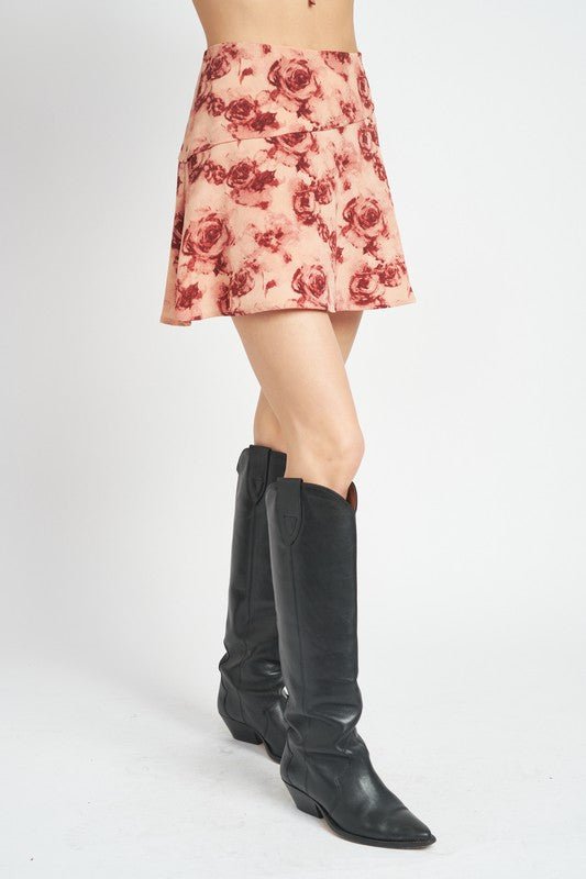 FLORAL FLARED MINI SKIRT - Robbi & Angel