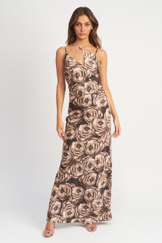 ASYMMETRICAL NECK MAXI DRESS - Robbi & Angel ASYMMETRICAL NECK MAXI DRESS - Robbi & Angel