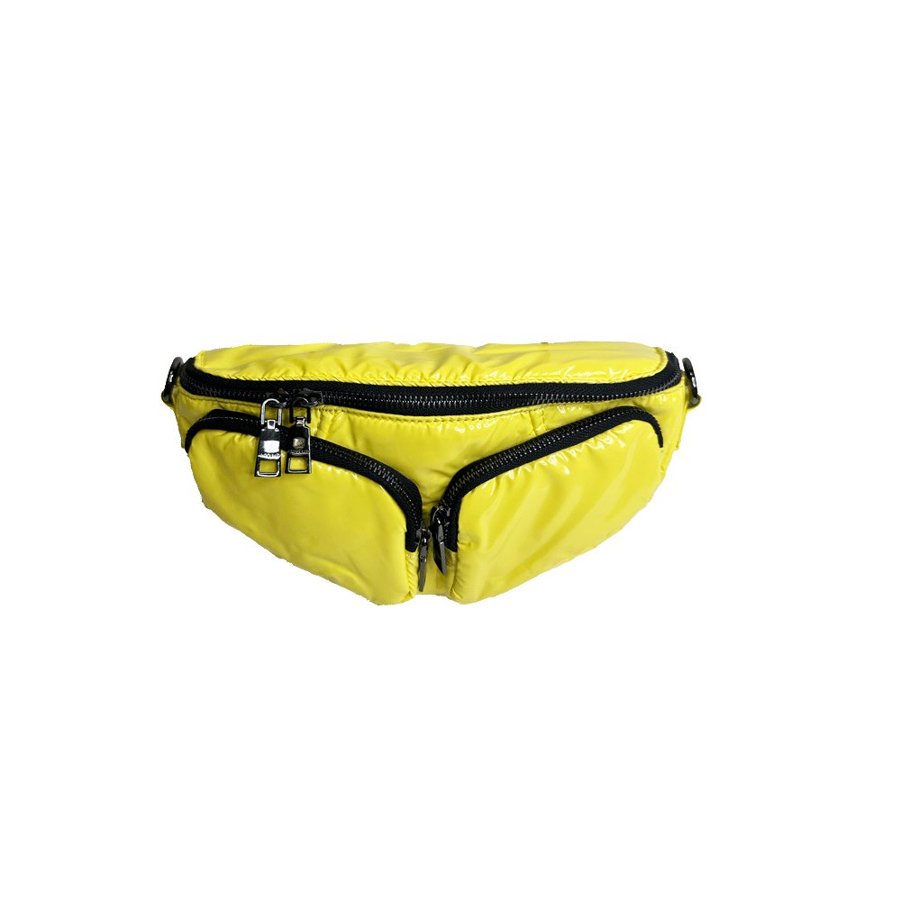Rachel Double Pocket Puffy Sling/Waist Bag w/Black Resin Cha - Robbi & Angel