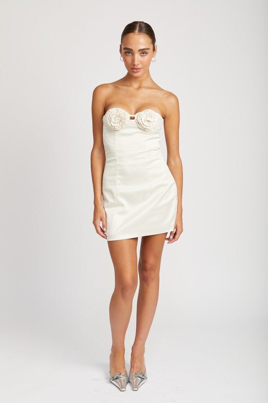 ROSETTE BUST MINI DRESS - Robbi & Angel