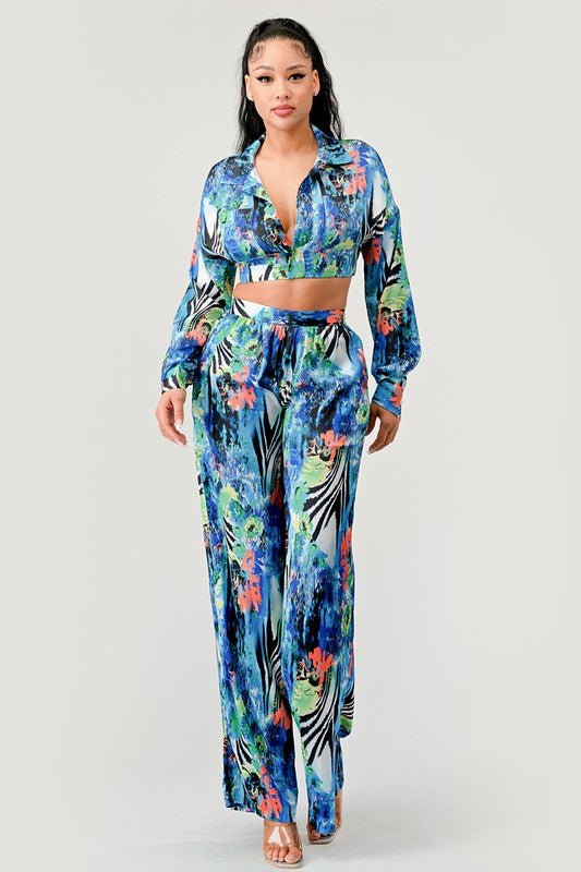 Tropical Mirage Palazzo Set - Robbi & Angel