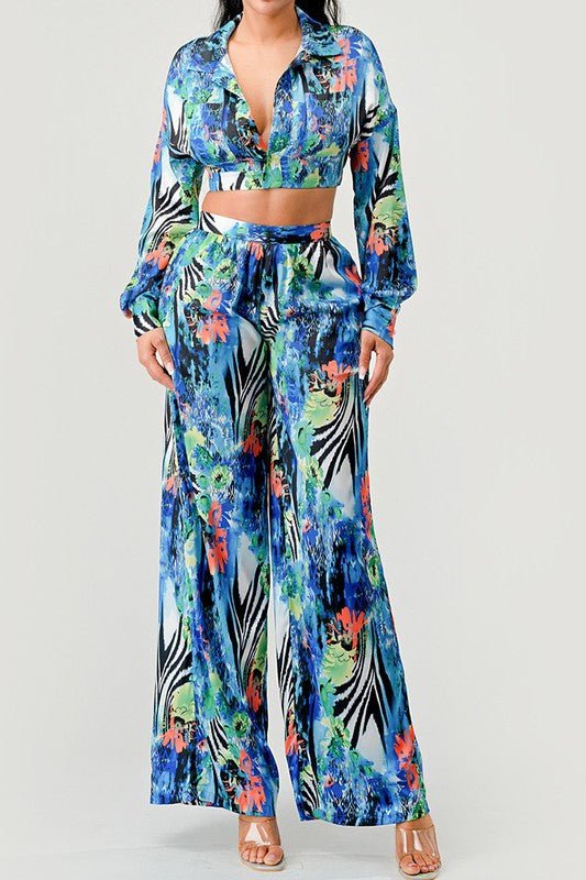 Tropical Mirage Palazzo Set - Robbi & Angel