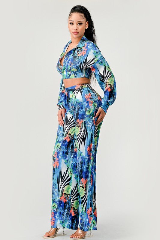 Tropical Mirage Palazzo Set - Robbi & Angel