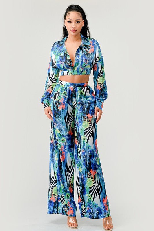 Tropical Mirage Palazzo Set - Robbi & Angel
