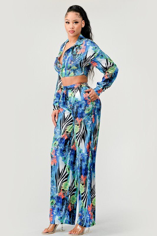 Tropical Mirage Palazzo Set - Robbi & Angel
