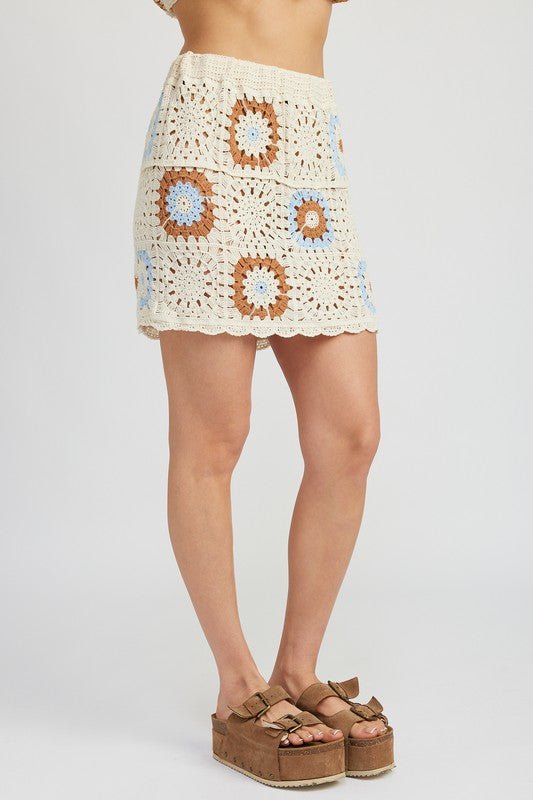 HIGH WAIST CROCHET MINI SKIRT - Robbi & Angel