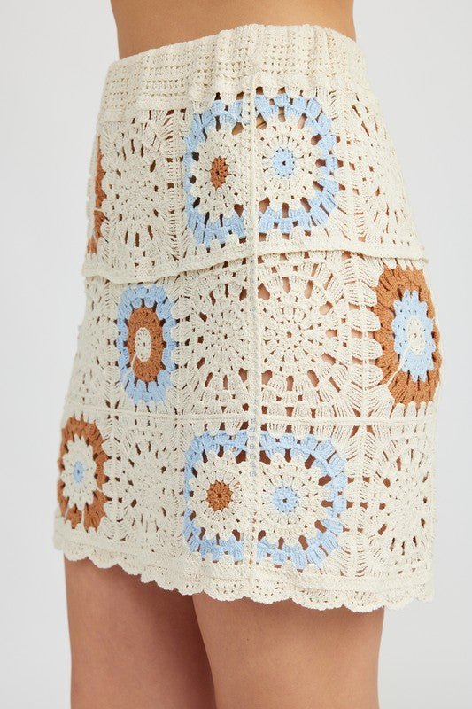 HIGH WAIST CROCHET MINI SKIRT - Robbi & Angel