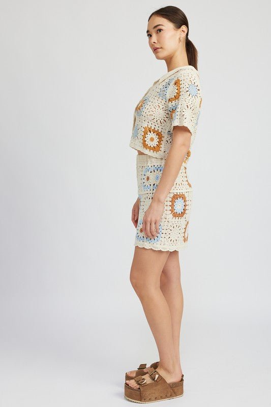 HIGH WAIST CROCHET MINI SKIRT - Robbi & Angel