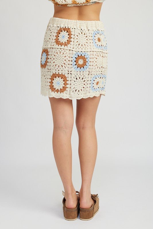 HIGH WAIST CROCHET MINI SKIRT - Robbi & Angel