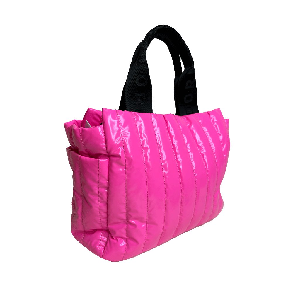 Rosie Quilted Tote w/Black Resin Chain & 2" Adjustable Solid - Robbi & Angel