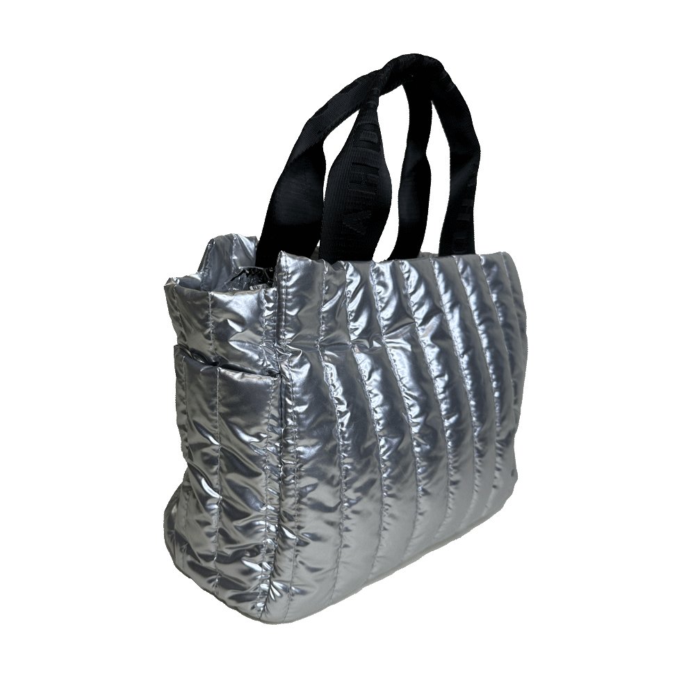 Rosie Quilted Tote w/Black Resin Chain & 2" Adjustable Solid - Robbi & Angel