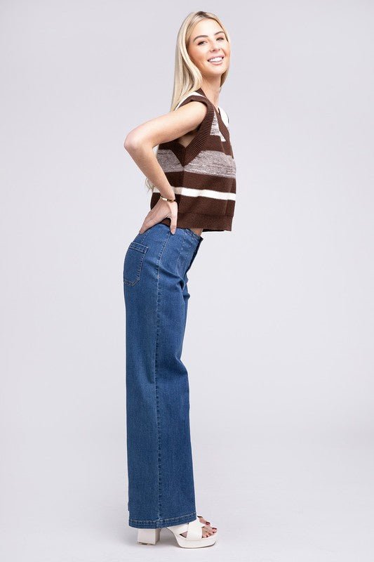 Striped Pattern Sweater Vest - Robbi & Angel