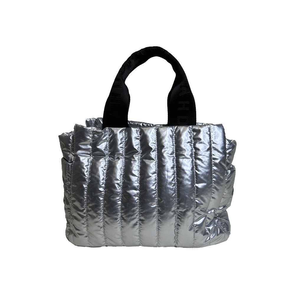 Rosie Quilted Tote w/Black Resin Chain & 2" Adjustable Solid - Robbi & Angel