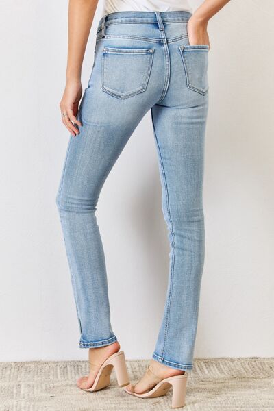Kancan Full Size Mid Rise Y2K Slit Bootcut Jeans - Robbi & Angel
