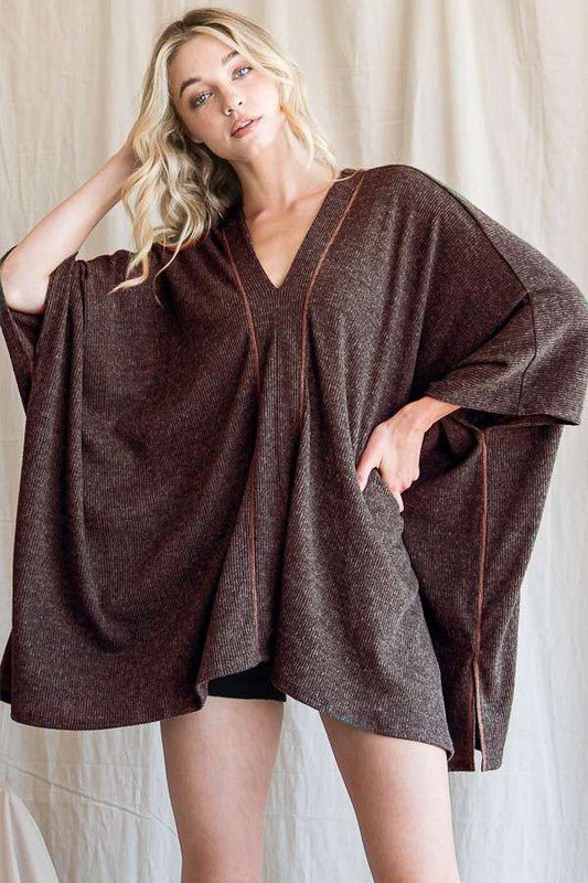VNECK PONCHO TOP - Robbi & Angel