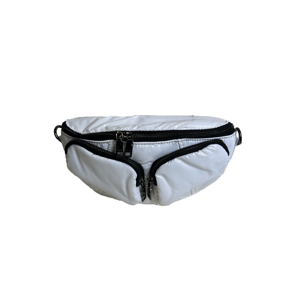 Rachel Double Pocket Puffy Sling/Waist Bag w/Black Resin Cha - Robbi & Angel