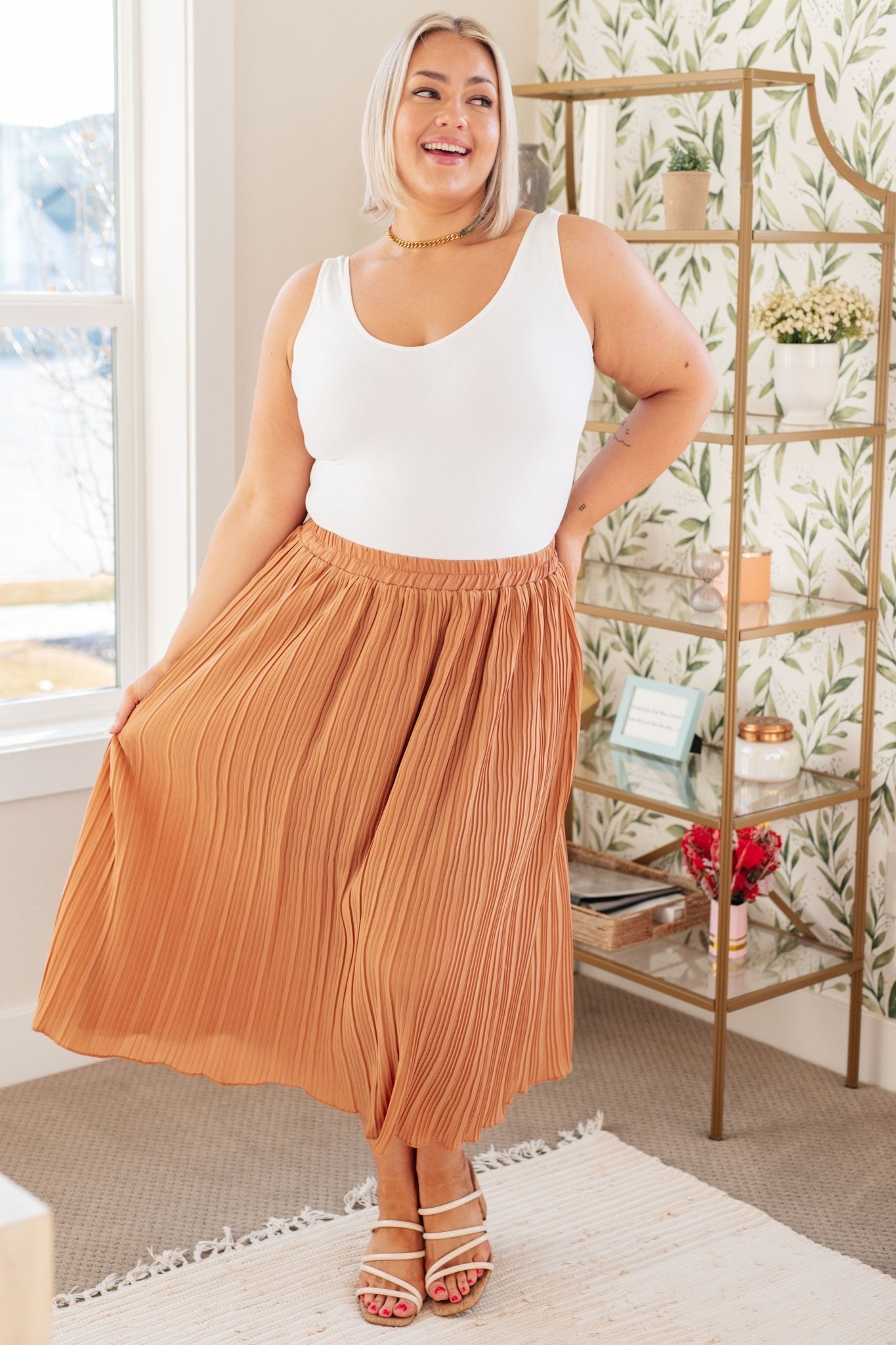 Are You Talking to Me Pleated Midi Skirt - Robbi & Angel
