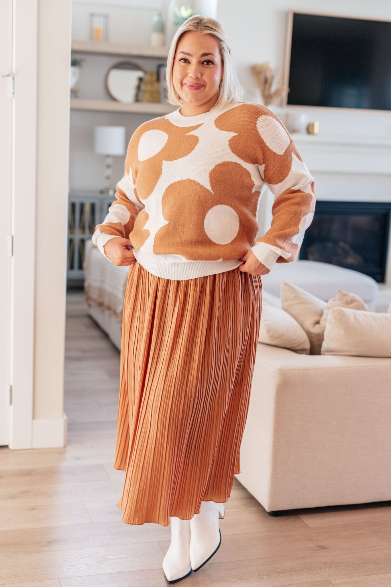 Are You Talking to Me Pleated Midi Skirt - Robbi & Angel