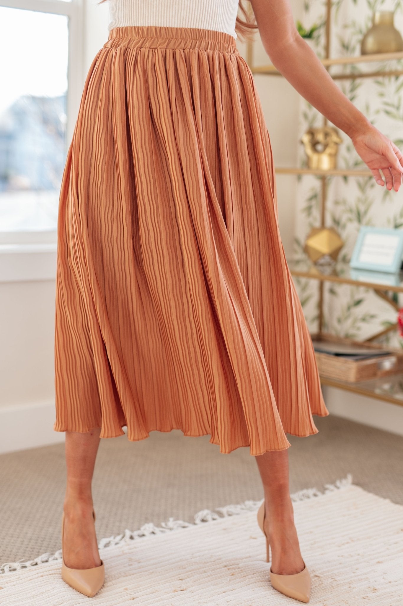 Are You Talking to Me Pleated Midi Skirt - Robbi & Angel