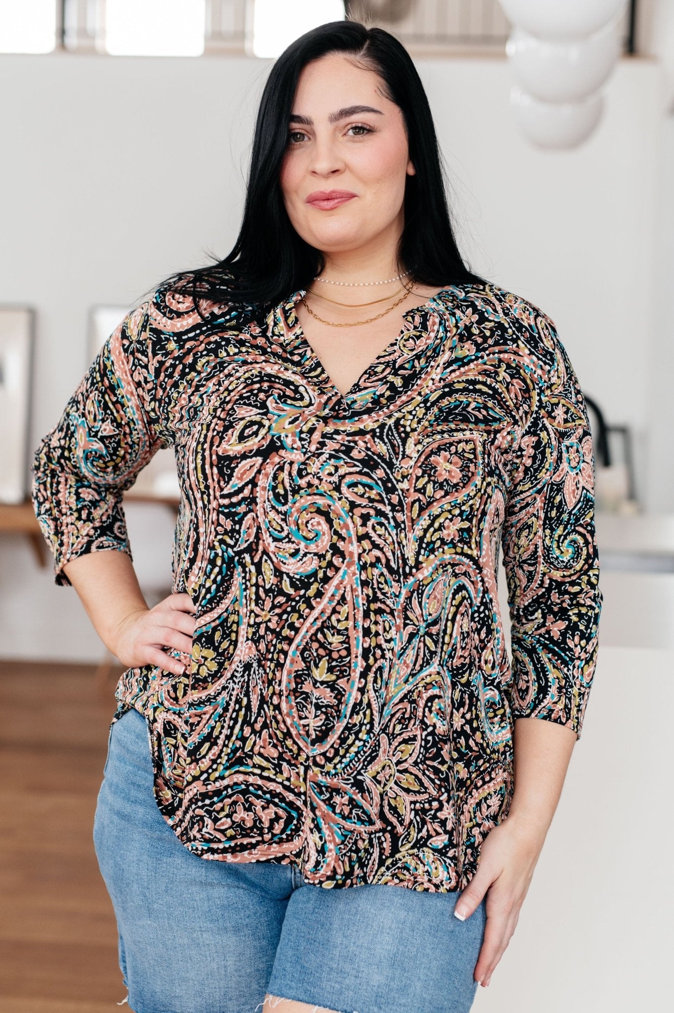 I Think Different Top Teal Paisley - Robbi & Angel