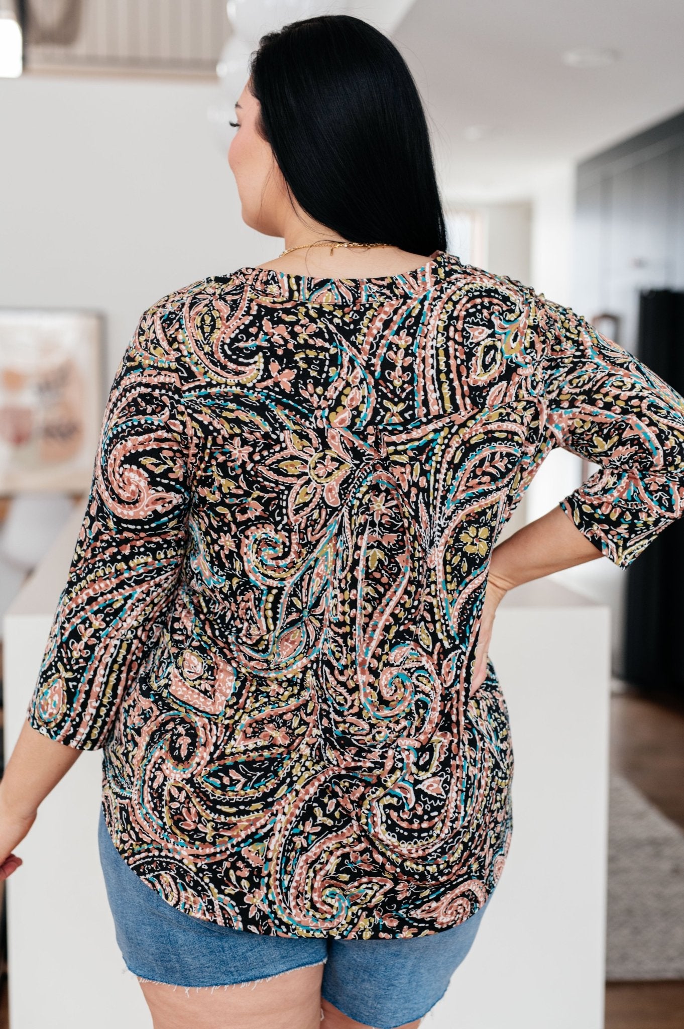 I Think Different Top Teal Paisley - Robbi & Angel