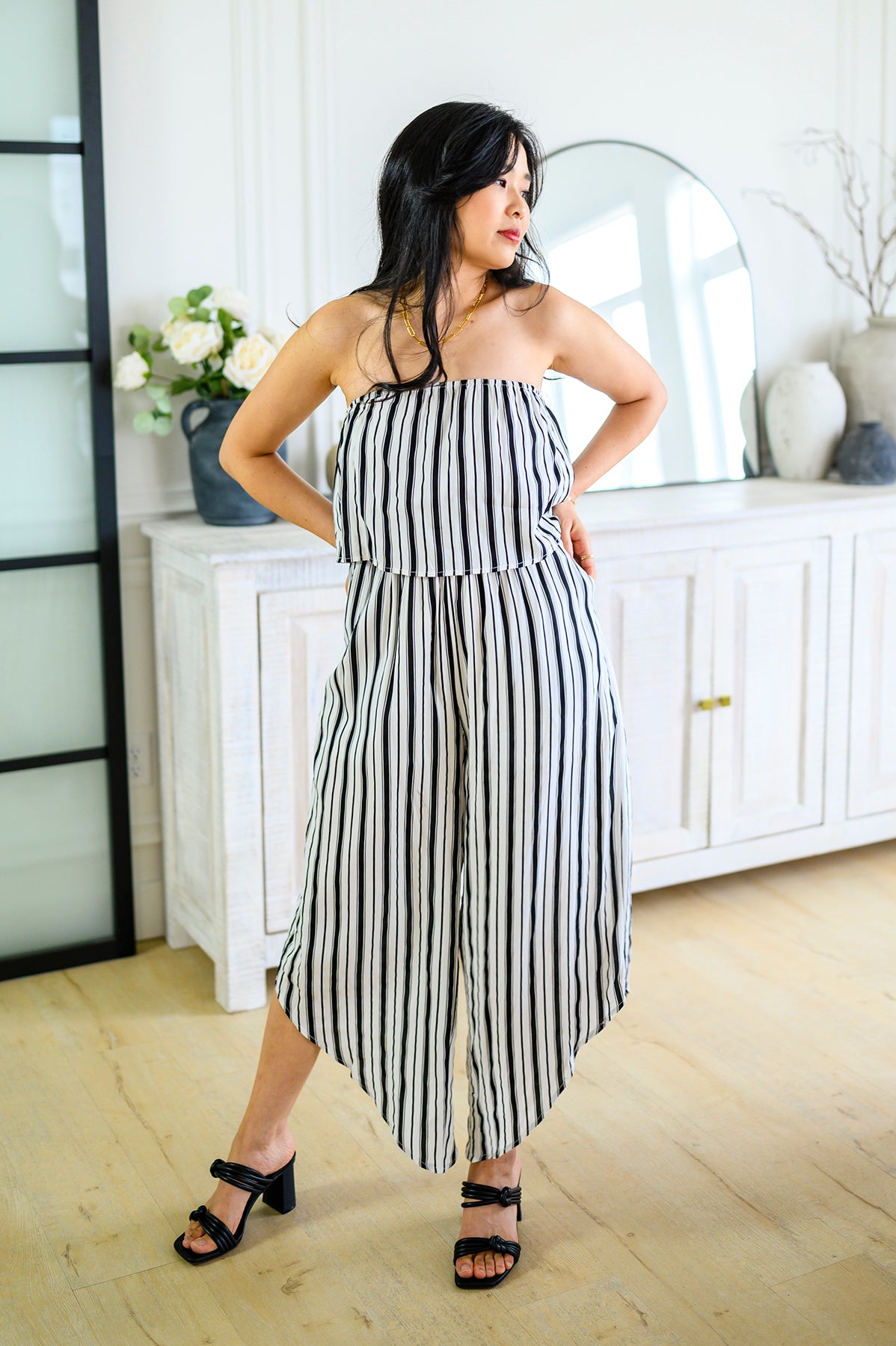 Modern Stripes Sleeveless Jumpsuit - Robbi & Angel