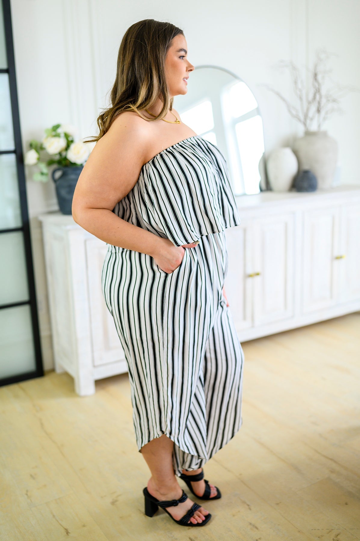 Modern Stripes Sleeveless Jumpsuit - Robbi & Angel
