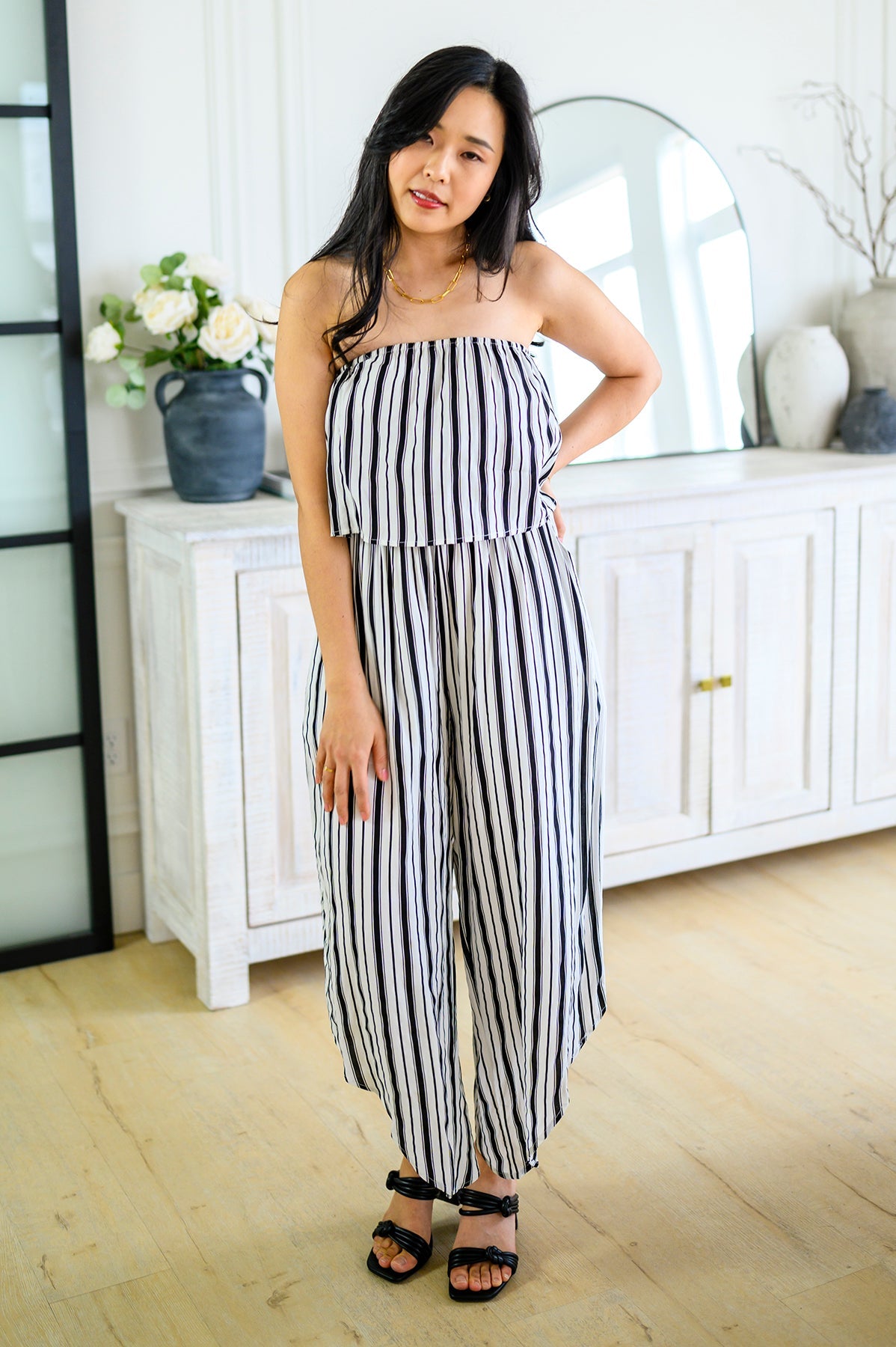 Modern Stripes Sleeveless Jumpsuit - Robbi & Angel