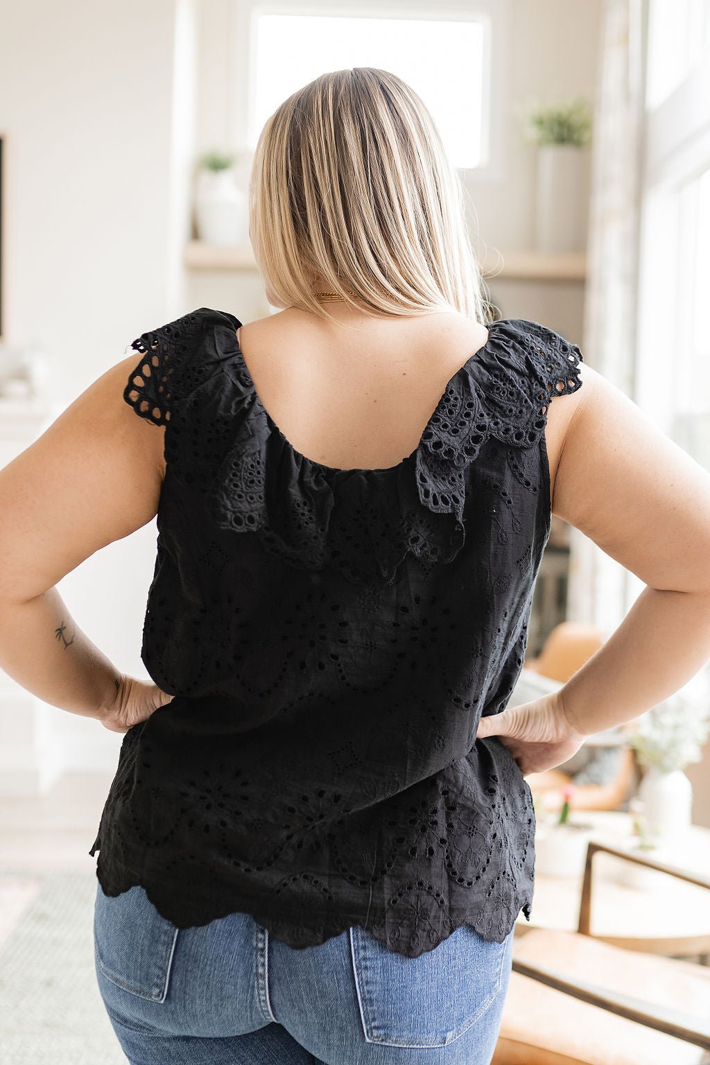 Parisian Stroll Lace Blouse in Black - Robbi & Angel