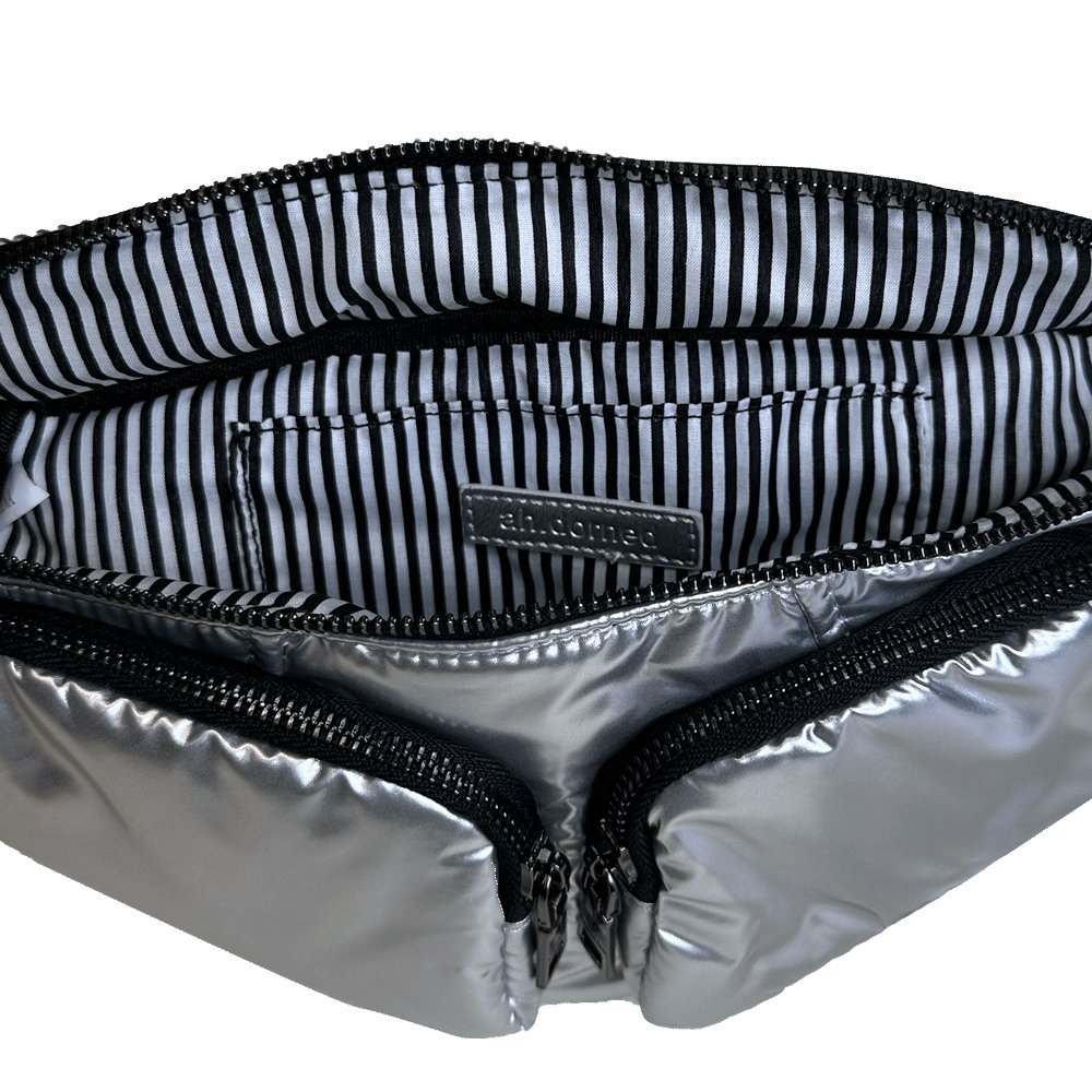 Rachel Double Pocket Puffy Sling/Waist Bag w/Black Resin Cha - Robbi & Angel