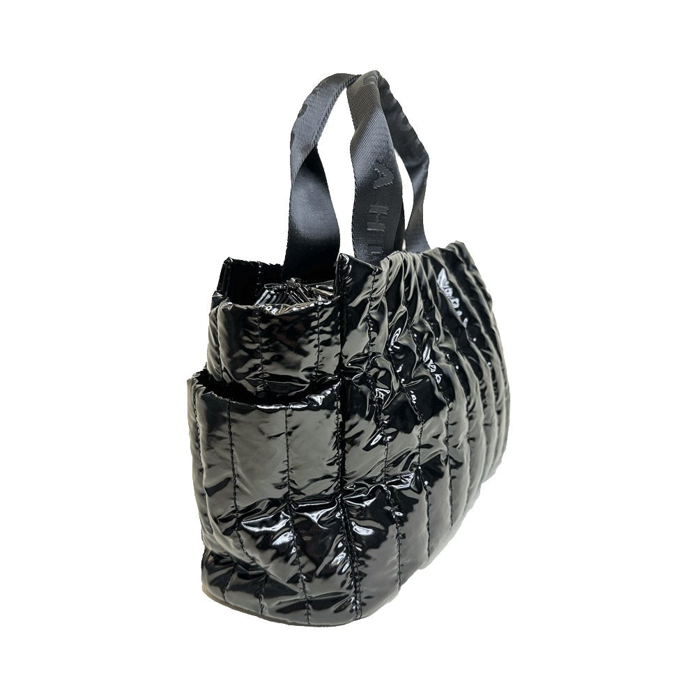 Rosie Quilted Tote w/Black Resin Chain & 2" Adjustable Solid - Robbi & Angel