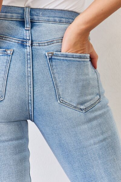 Kancan Full Size Mid Rise Y2K Slit Bootcut Jeans - Robbi & Angel