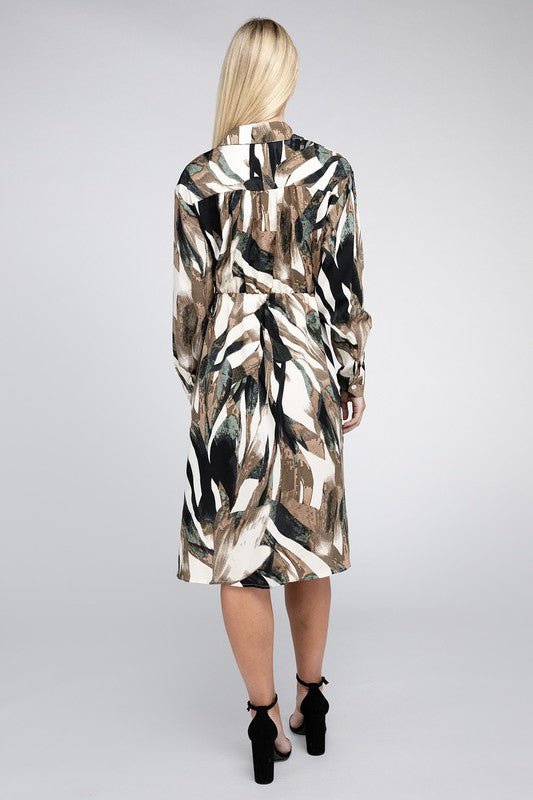 Multicolor Overlap Collared Dress - Robbi & Angel