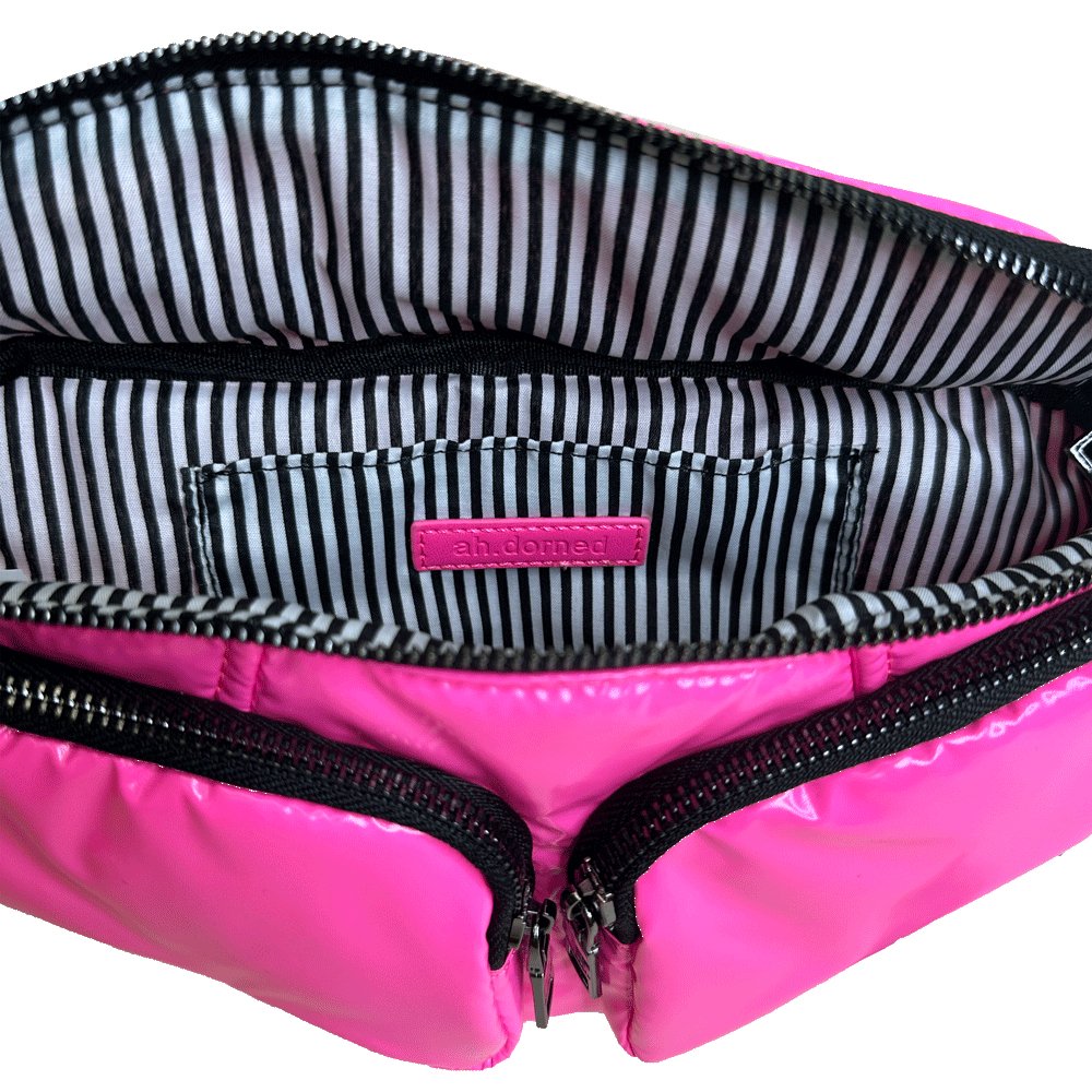 Rachel Double Pocket Puffy Sling/Waist Bag w/Black Resin Cha - Robbi & Angel